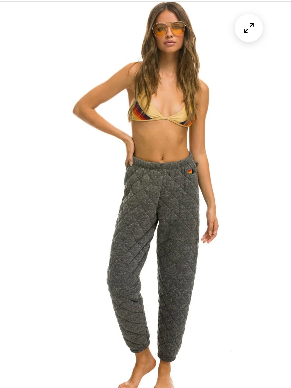 Aviator Nation QUILTED SWEATPANTS -
HEATHER GREY